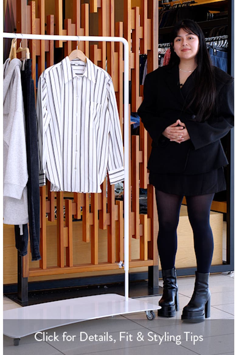 Stripe Oversize Button-Up Shirt video