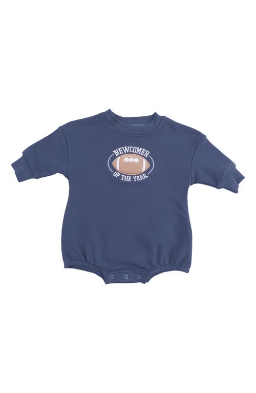 Angel Dear Varsity French Terry Bodysuit In Blue