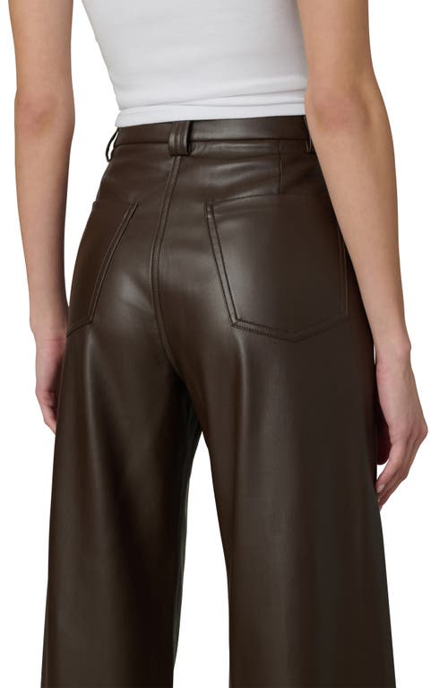 Joe's The Mia High Waist Faux Leather Wide Leg Jeans In Brown