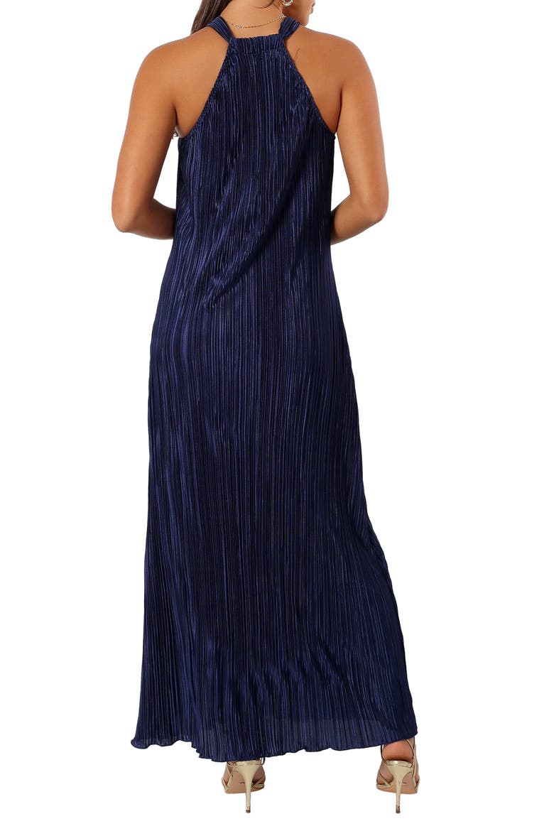 Melody Plissé Maxi Dress, Alternate, color, NAVY
