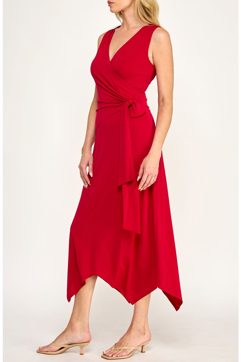 Handkerchief Wrap Midi Dress, Alternate, color, JESTER RED
