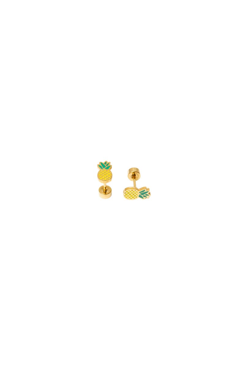 Pip Pop Pineapple Stud Earrings, Alternate, color, Yellow