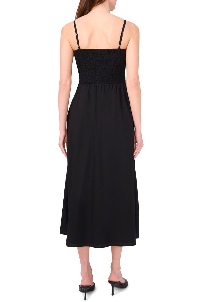 Smocked Cotton Maxi Sundress, Alternate, color, RICH BLACK 060