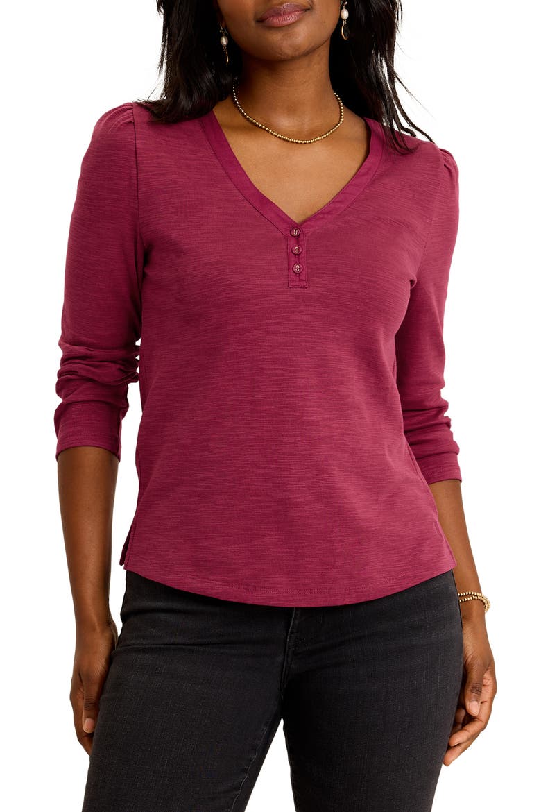 Ashby Stretch Cotton Slub Henley Top, Main, color, SANTA ANA