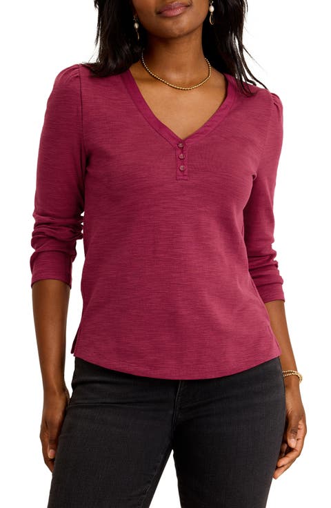 Ashby Stretch Cotton Slub Henley Top