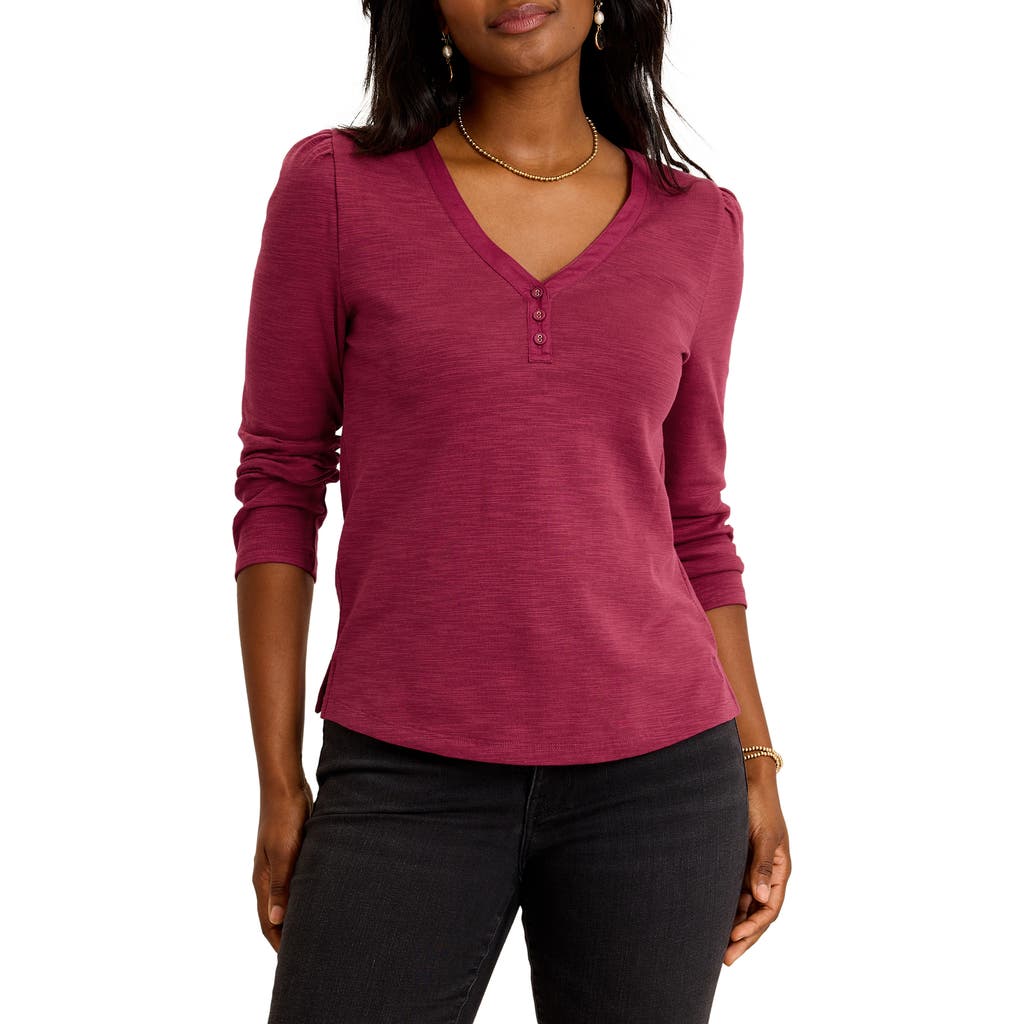 Tommy Bahama Ashby Stretch Cotton Slub Henley Top In Purple