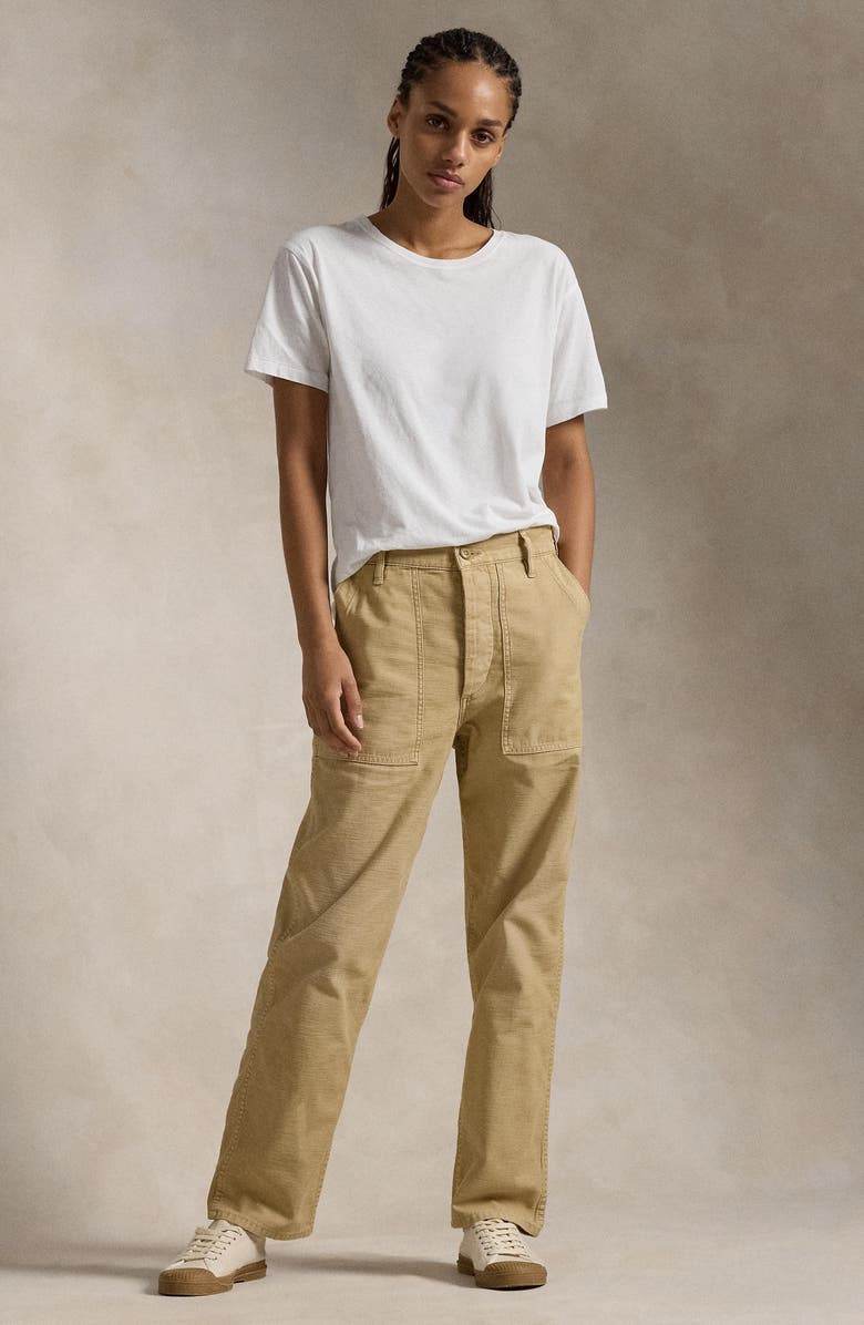 Polo Ralph Lauren Ricky Cotton Sateen Utility Pants, Alternate, color, Khaki