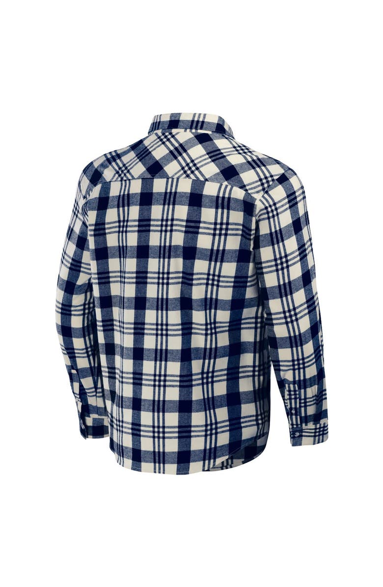 Darius Rucker Collection by Fanatics Men's Darius Rucker Collection by Fanatics Navy Cleveland Guardians Plaid Flannel Button-Up Shirt, Alternate, color, Navy