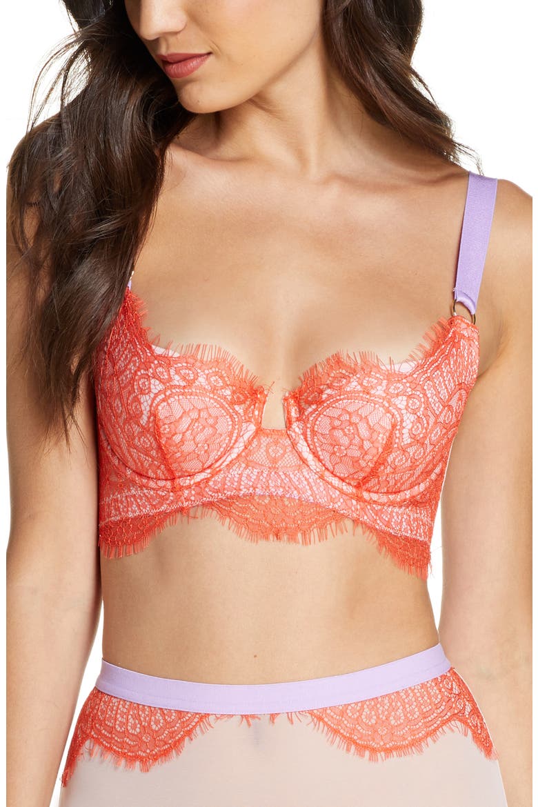 Sophie Half Pad Underwire Balconette Bra, Main, color, TANGERINE