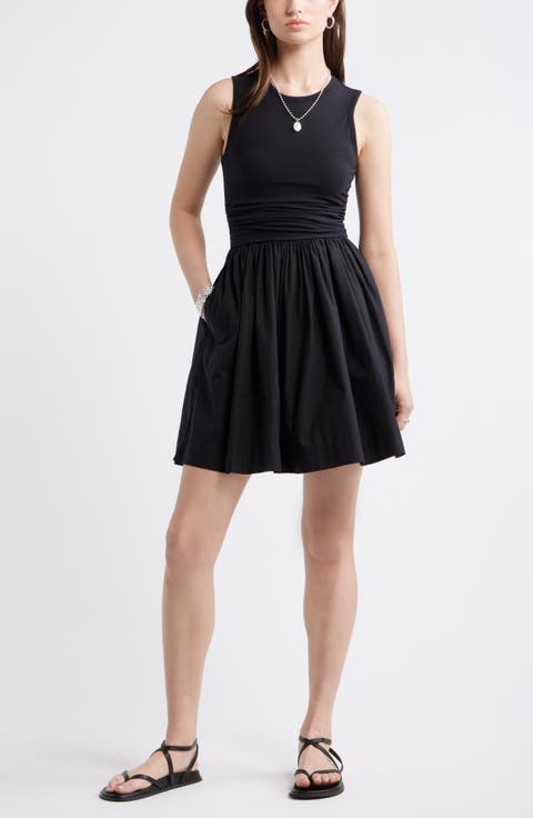 Cinched Knit Fit & Flare Dress