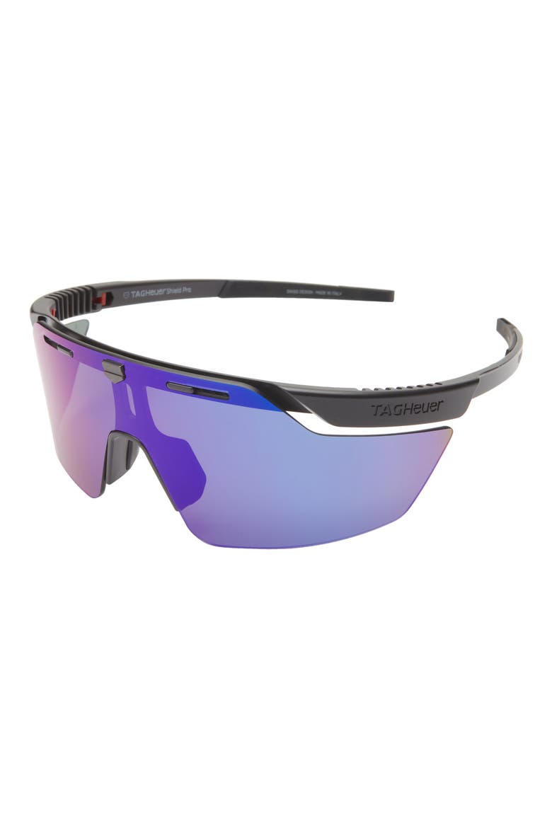 Shield Pro 228mm Sport Sunglasses, Alternate, color, MATTE BLACK / BORDEAUX MIRROR