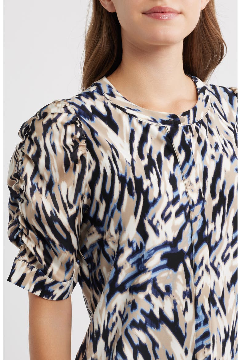 Print Puff Sleeve Jersey Top, Alternate, color, DUTCH BLUE MULTI