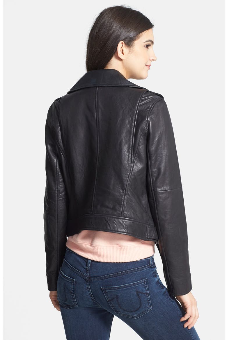 Treasure&Bond Leather Jacket, Alternate, color, BLACK