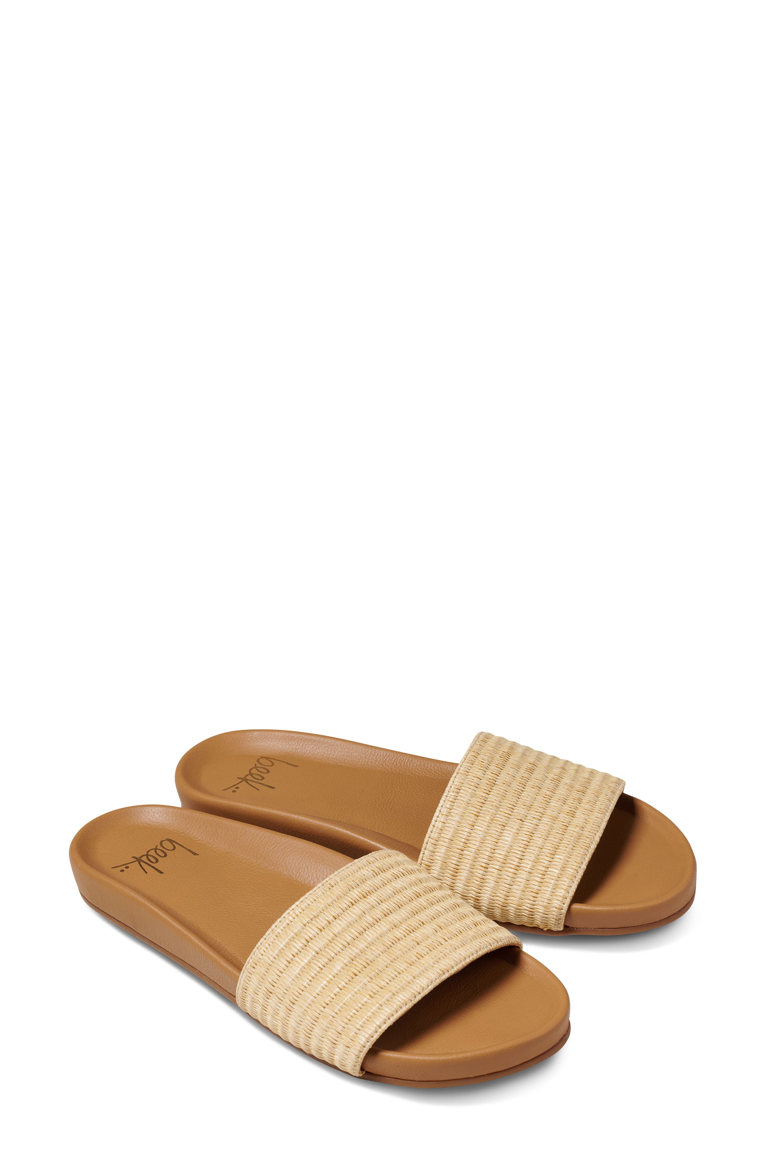 Beek Gallito Raffia Slide Sandal, Main, color, Honey