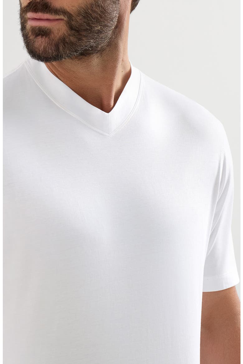 Cotton jersey V-neck T-shirt, Alternate, color, White