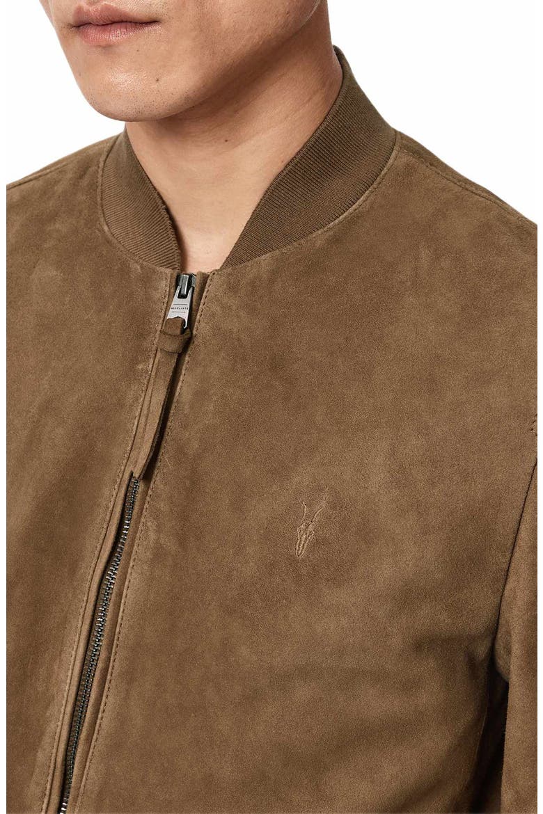 Morten Suede Bomber Jacket, Alternate, color, KAROO BROWN