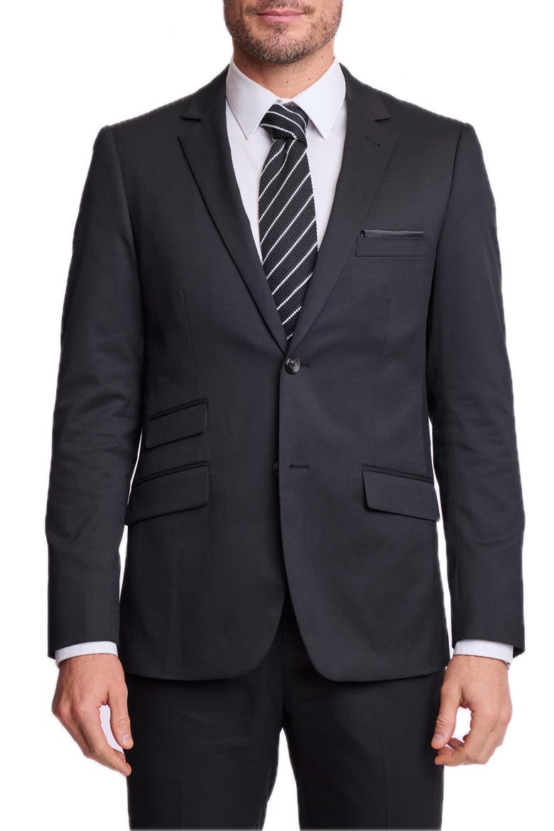 Dover Slim Fit Notch Lapel Suit Jacket, Main, color, SOLID BLACK