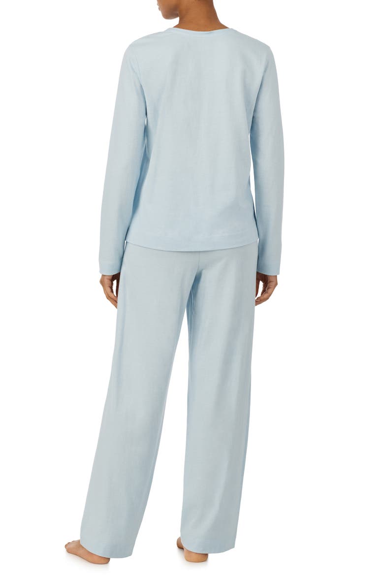 Herringbone Print Cotton Pajamas, Alternate, color, BLUE