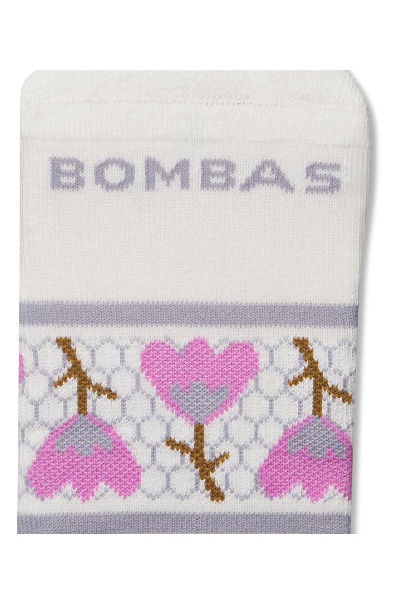 Bombas Floral Ankle Socks, Alternate, color, Soft White
