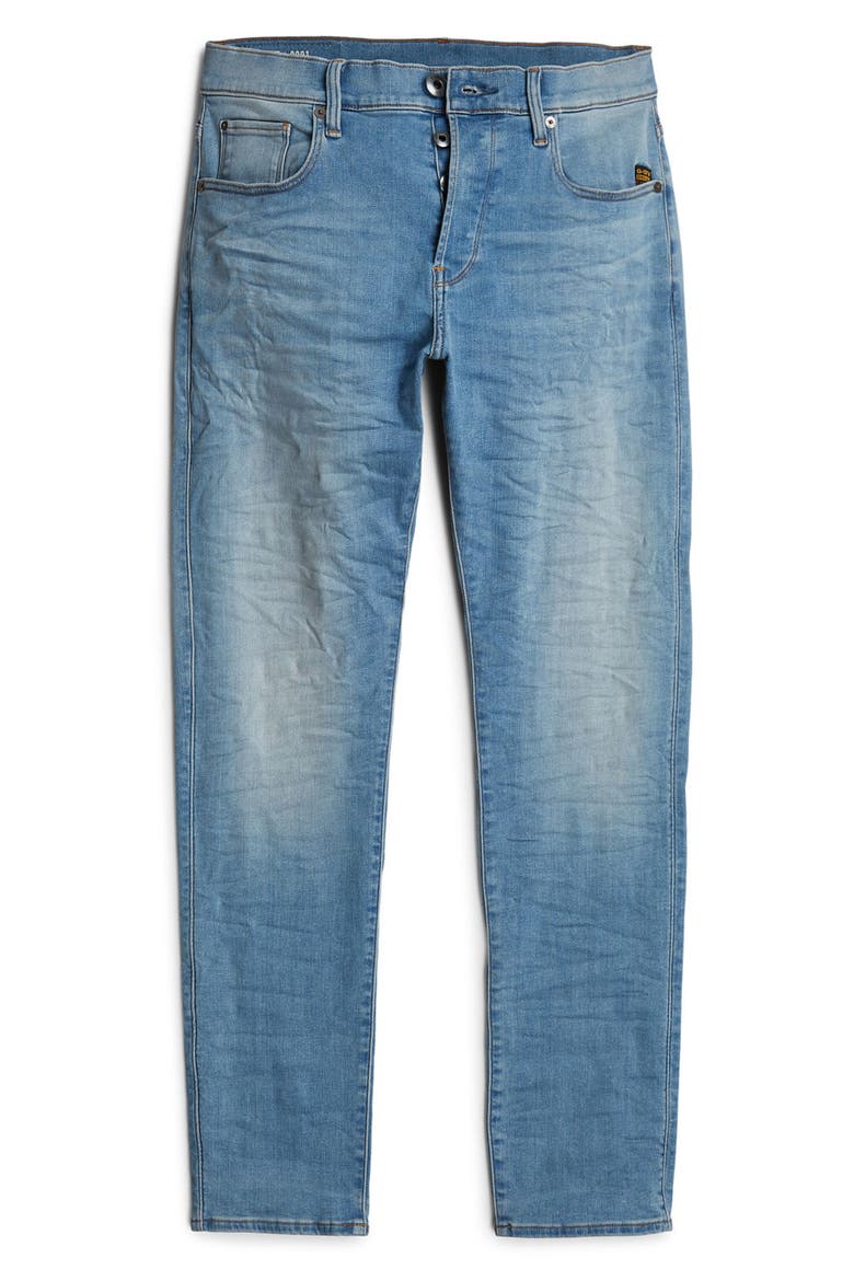 3301 Slim Fit Jeans, Alternate, color, LIGHT INDIGO AGED