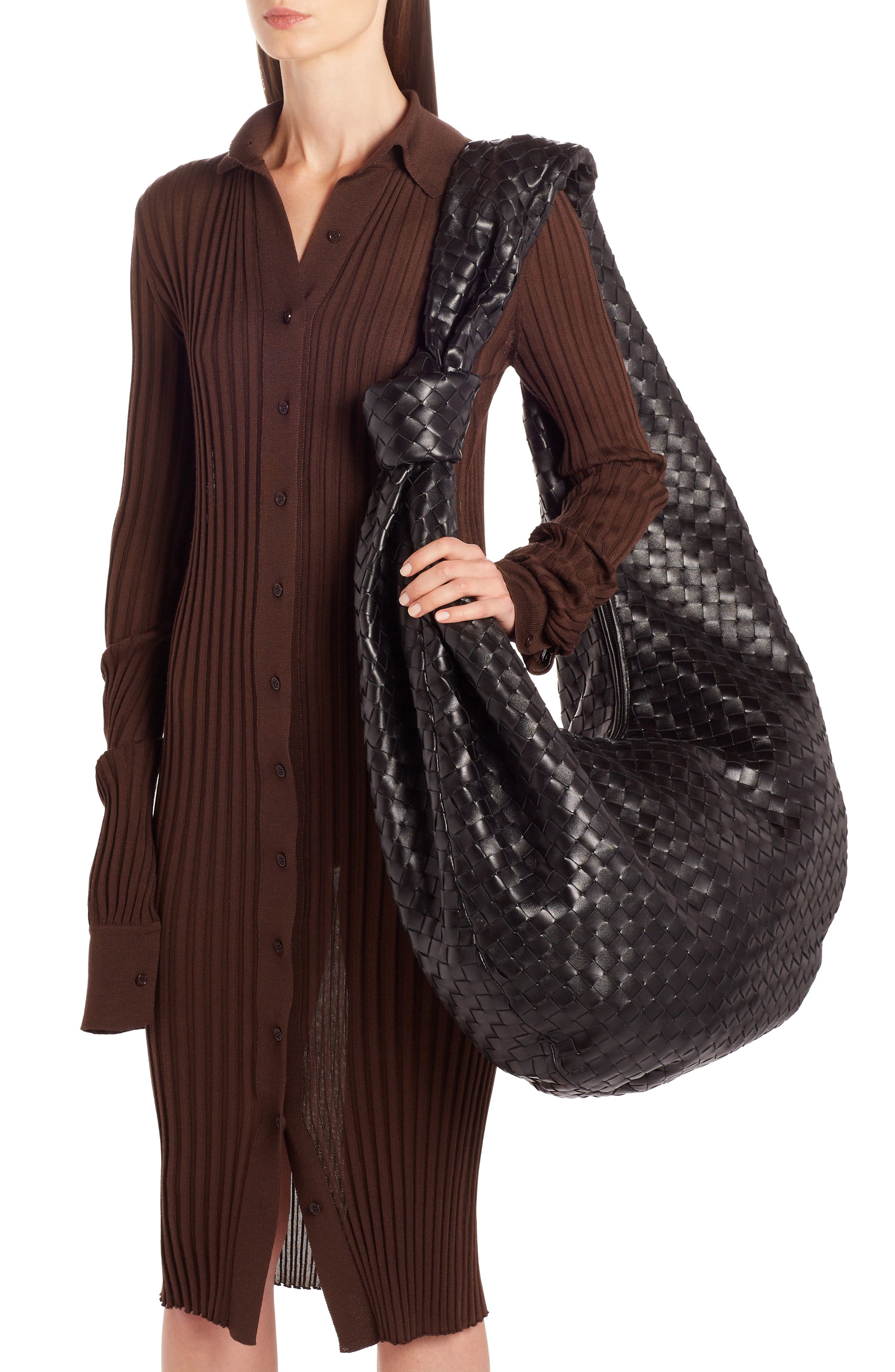 Bottega Veneta Jumbo BV Jodie Intrecciato Leather Hobo, Alternate, color, 