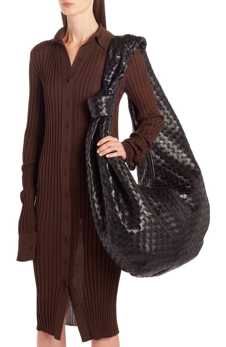 Bottega Veneta Jumbo BV Jodie Intrecciato Leather Hobo, Alternate, color,