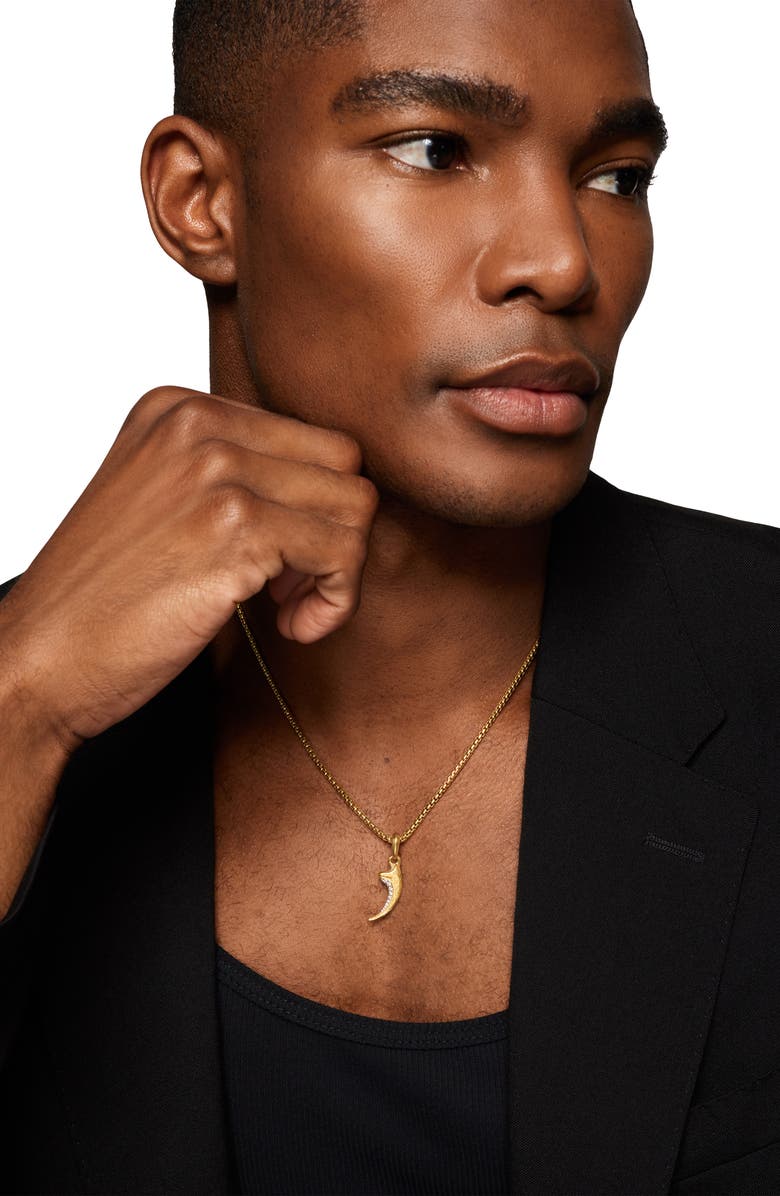 David Yurman Men's Raptor Claw Amulet in 18K Yellow Gold with Diamonds, 27.3mm, Alternate, color, Gold