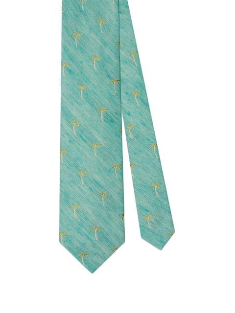 Robert Palm Silk Linen Best of Class Necktie
