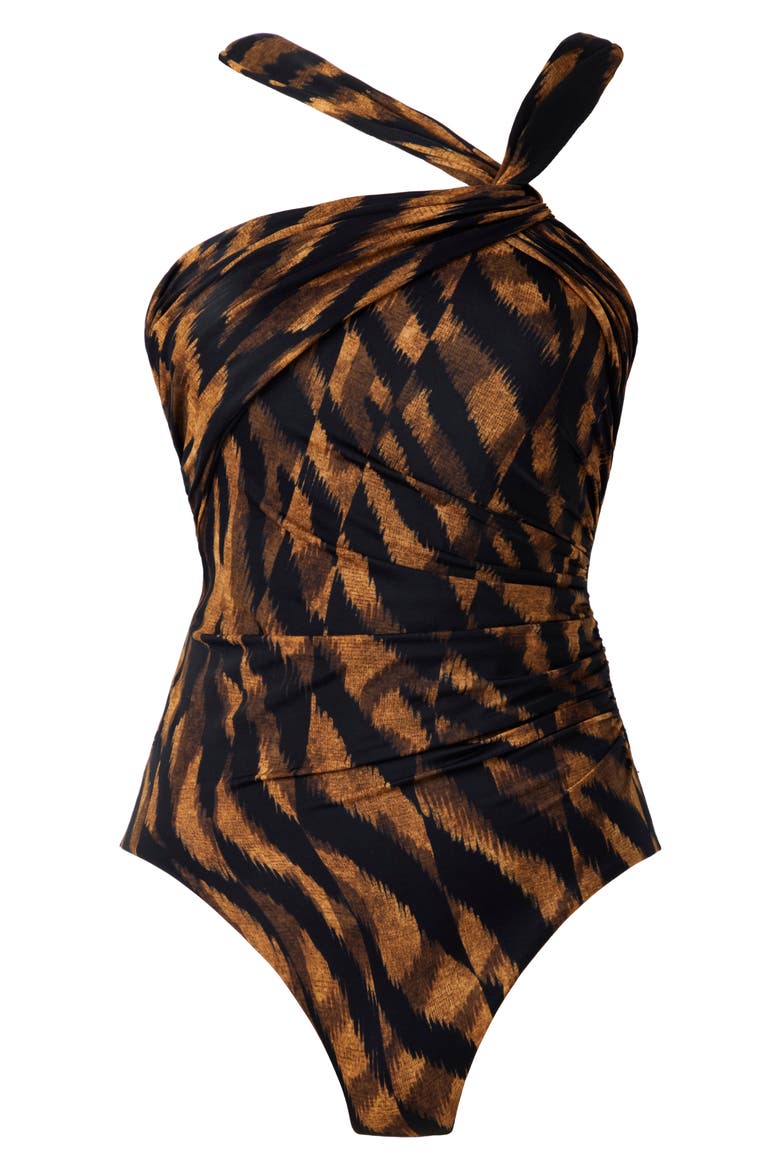 Raya De Safari Europa One-Piece Swimsuit, Alternate, color, BLACK/BROWN