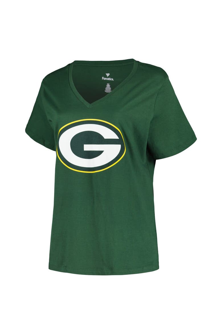 Women's Jordan Love Green Green Bay Packers Plus Size Fair Catch Name & Number V-Neck T-Shirt, Alternate, color, Green