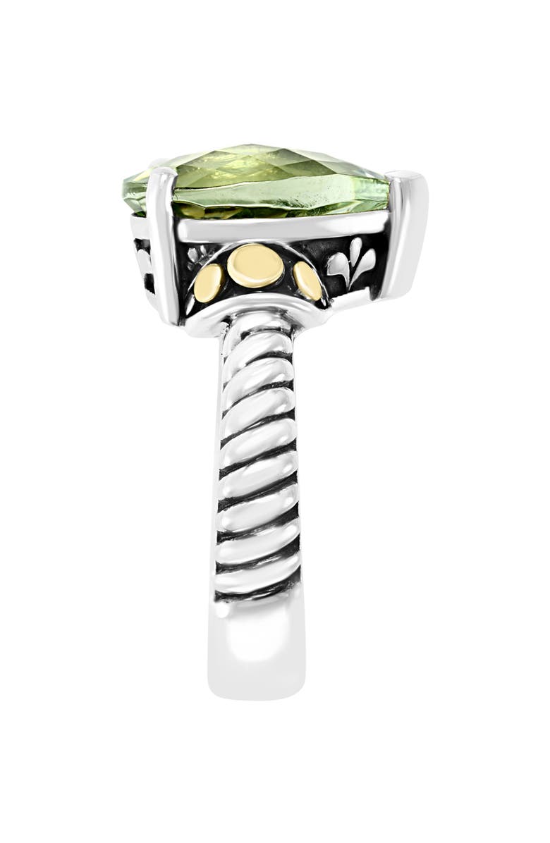 EFFY Sterling Silver 18K Gold Green Quartz Ring, Alternate, color, Green
