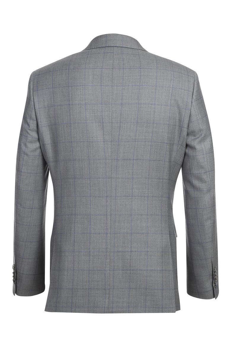 Plaid Trim Fit Wool Blend Two-Piece Suit, Alternate, color, GRAY