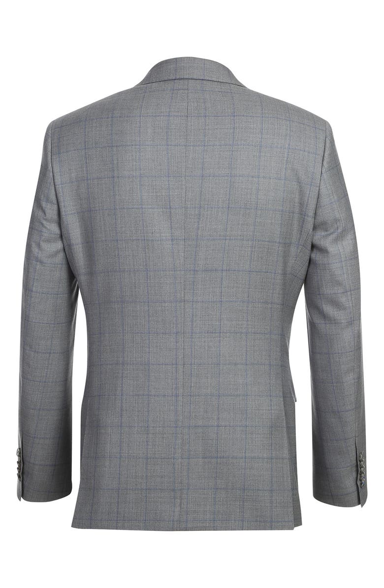 English Laundry Plaid Trim Fit Wool Blend Two-Piece Suit, Alternate, color, Gray