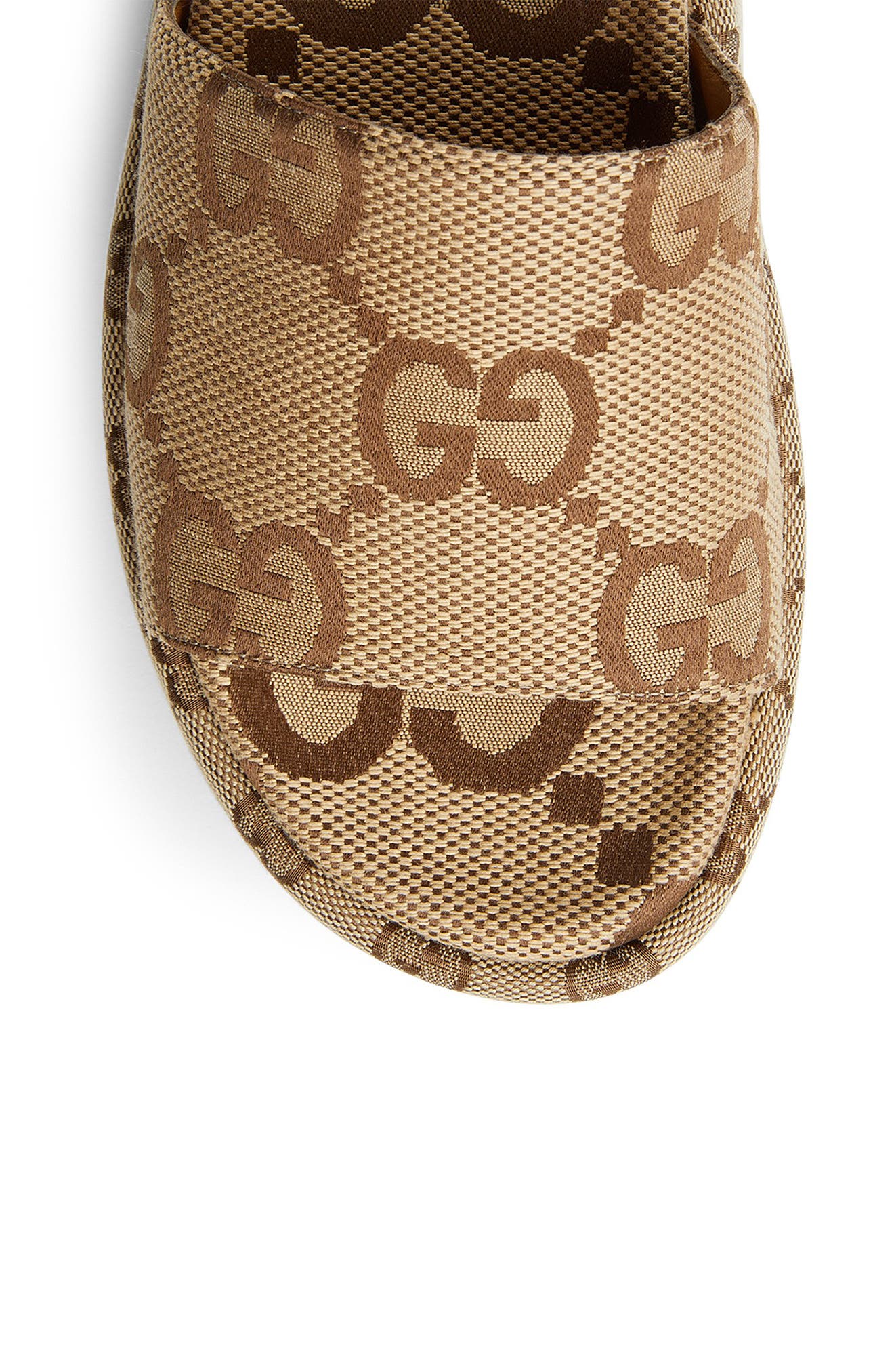 Gucci Angelina GG Logo Platform Slide Sandal, Alternate, color, Beige