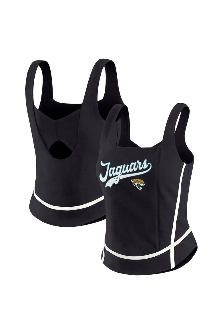 Women's WEAR by Erin Andrews Black Jacksonville Jaguars Square Neck Tank Top, Main, color, Black