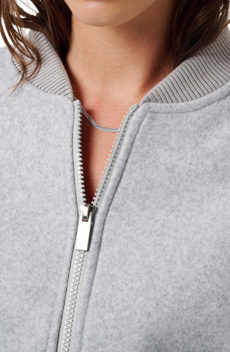 TravisMathew Rustic Retreat Bomber Jacket, Alternate, color, Heather Light Grey