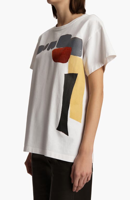 Khaite Maeve Cotton Jersey Graphic T-shirt In White Multi