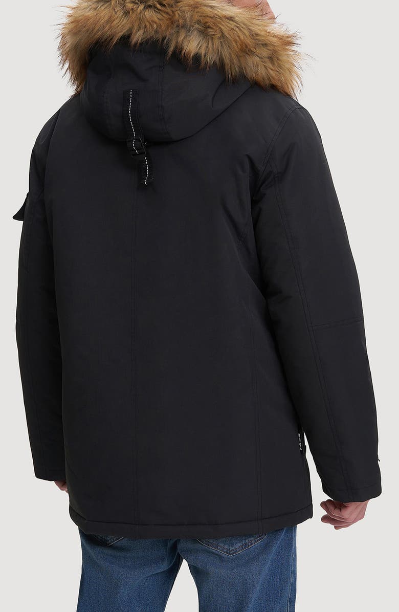 Noize Jacob Faux Fur Trim Hooded Insulated Parka Jacket, Alternate, color, Black