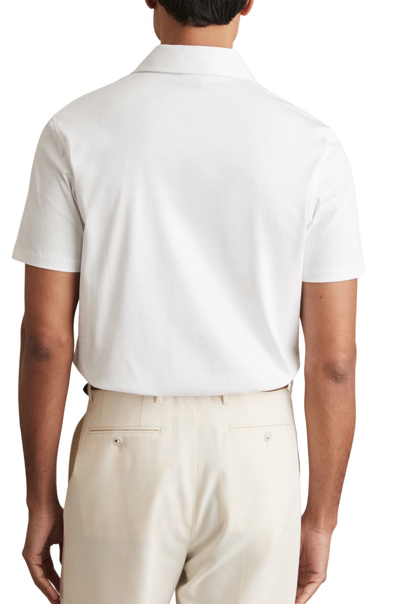 Reiss Earl Solid Cotton Polo, Alternate, color, White