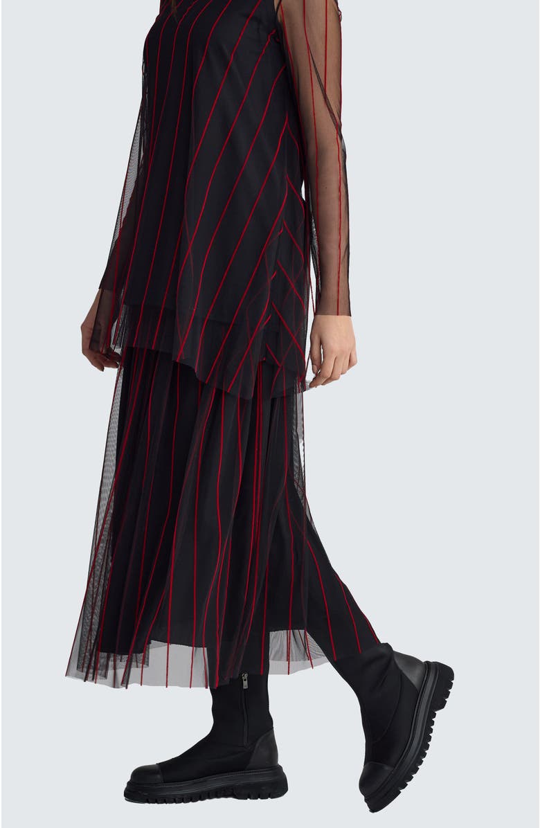 LUUKAA Siana Tulle Skirt, Alternate, color, Black Red
