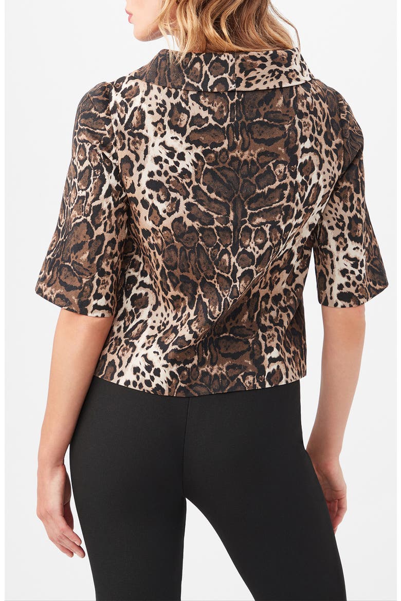 Kaillee Leopard Print Jacquard Top, Alternate, color, BROWN LEOPARD PRINT