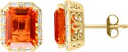 EFFY 14K Yellow Gold Citrine & Diamond Stud Earrings