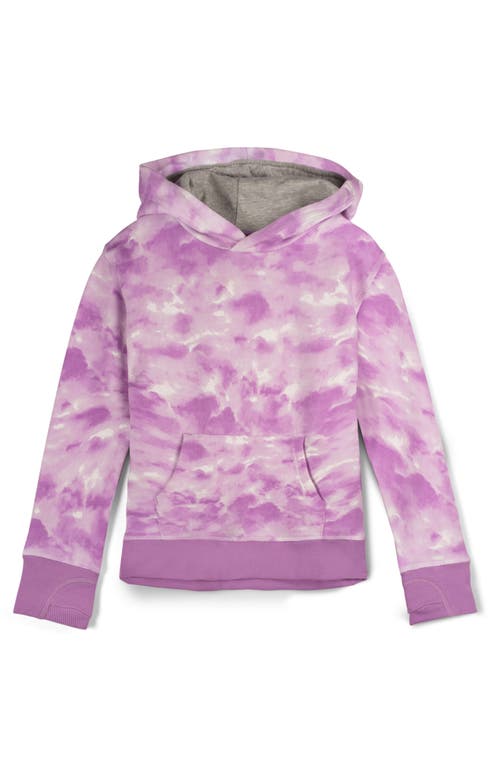Shop Mightly Organic Cotton Pullover Pocket Hoodie In Lilac Cloud