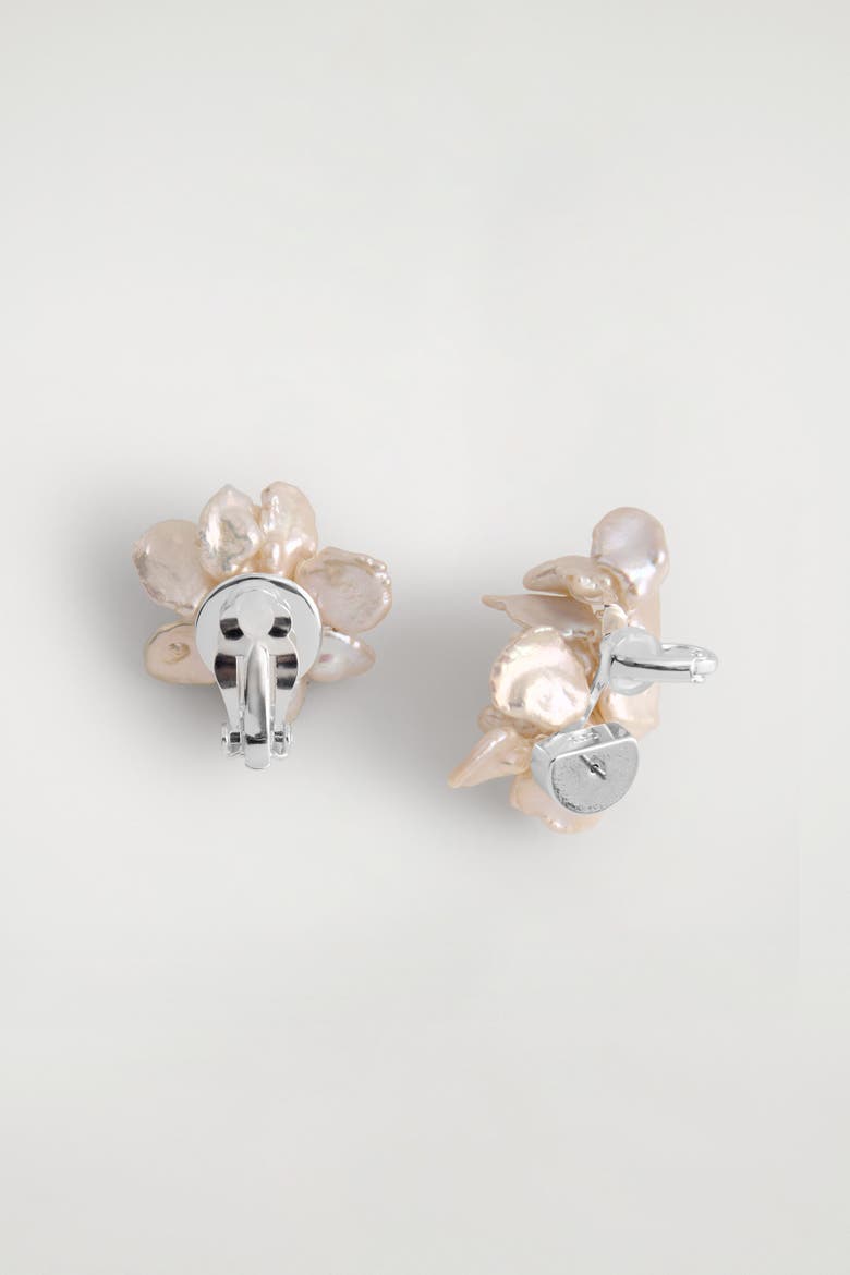 Mismatched Clustered Pearl Earrings, Alternate, color, SILVER