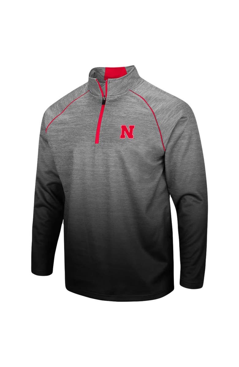 COLOSSEUM Men's Colosseum Heathered Gray Nebraska Huskers Sitwell Sublimated Quarter-Zip Pullover Jacket, Alternate, color, Heather Gray