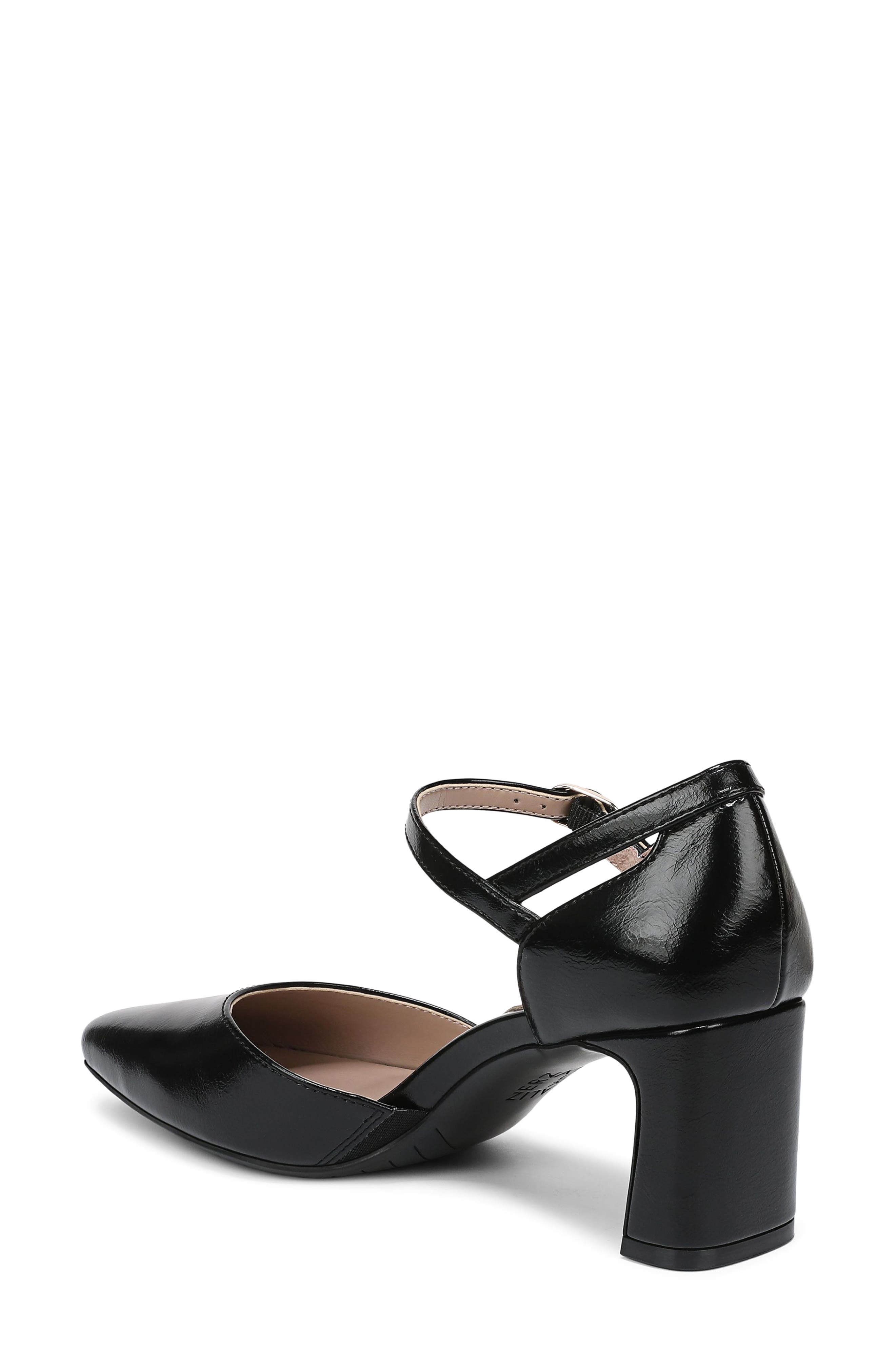 Naturalizer Yasmin Ankle Strap Dress Pump - Wide Width Available, Alternate, color, Black Faux Leather