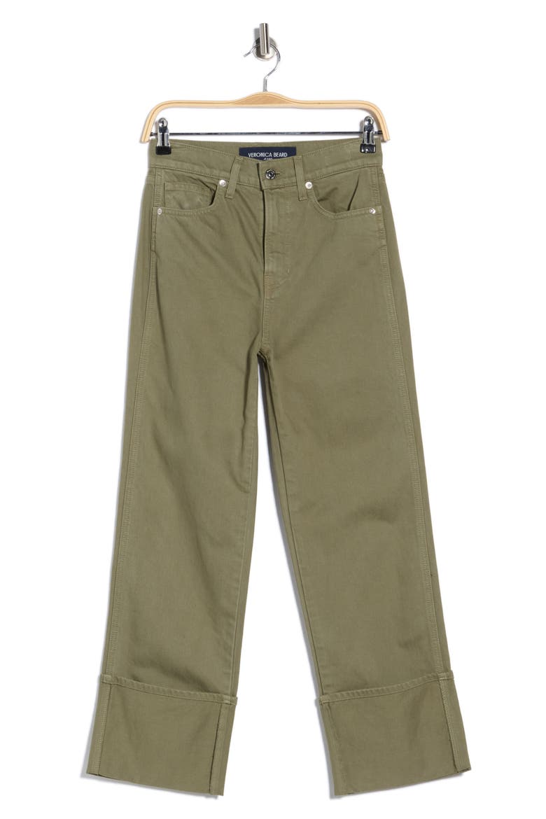 Dylan High Waist Ankle Straight Leg Jeans, Alternate, color, STONE ARMY