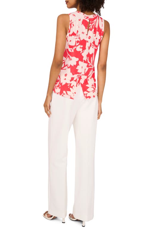 Shop Vince Camuto Floral Keyhole Tank In Cayenne