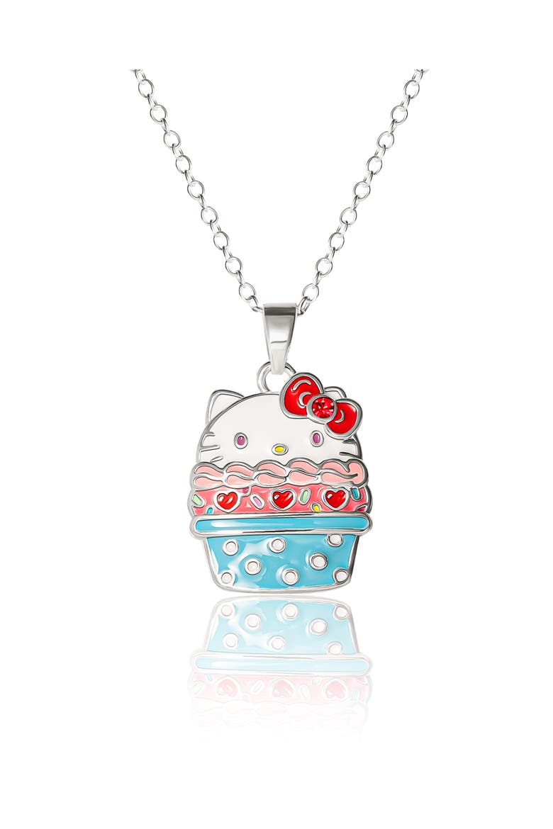 Silver Plated Cupcake Pendant Necklace, Main, color, Silver