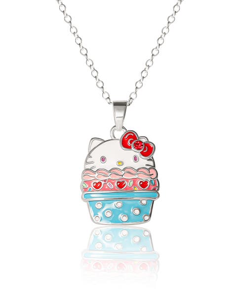 Silver Plated Cupcake Pendant Necklace